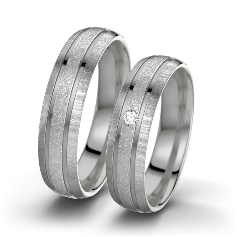 Diamantring Hera F5, Platinum 950 eismatt, von vorn