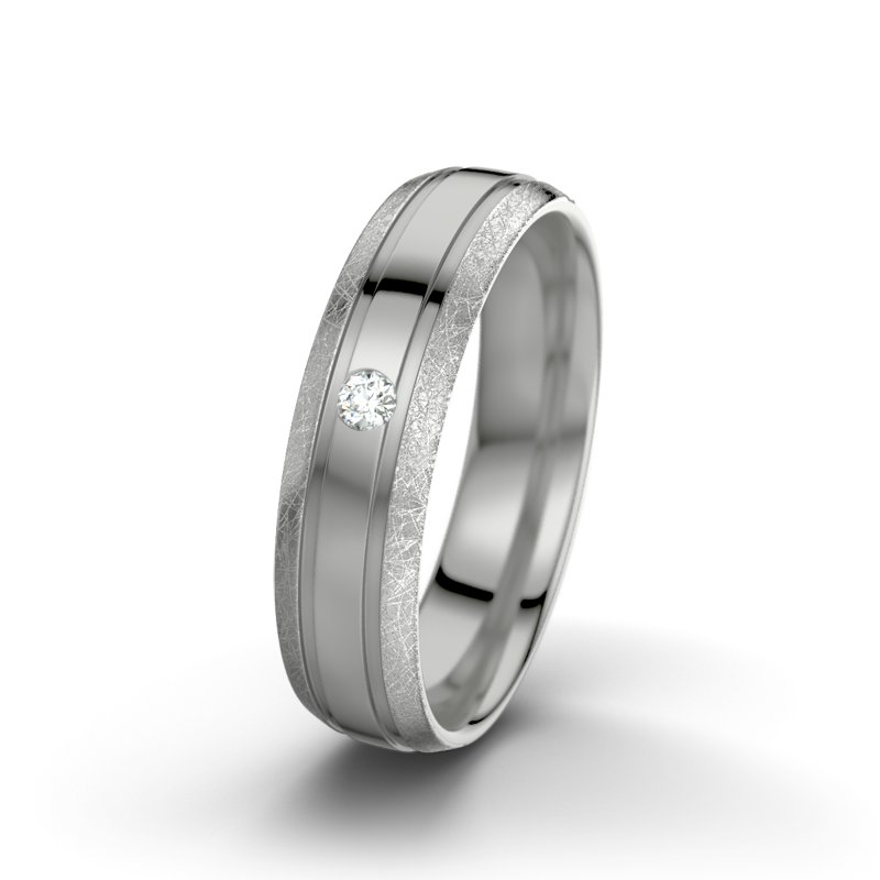 Diamantring Hera F5, Platinum 600 poliert, von vorn