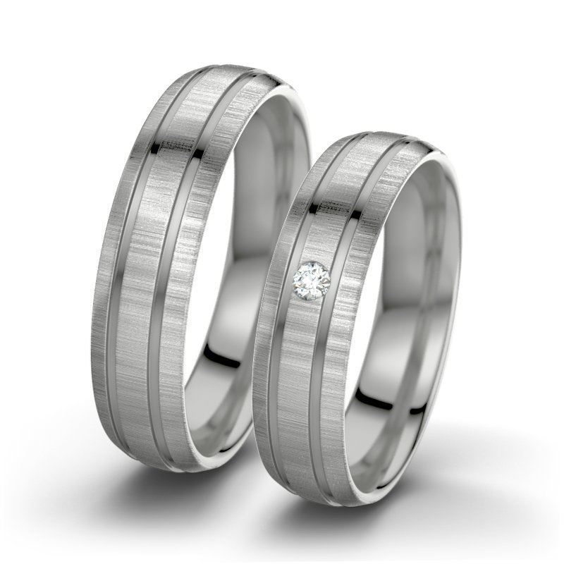 Diamantring Hera F5, Platinum 950 quermatt, von vorn