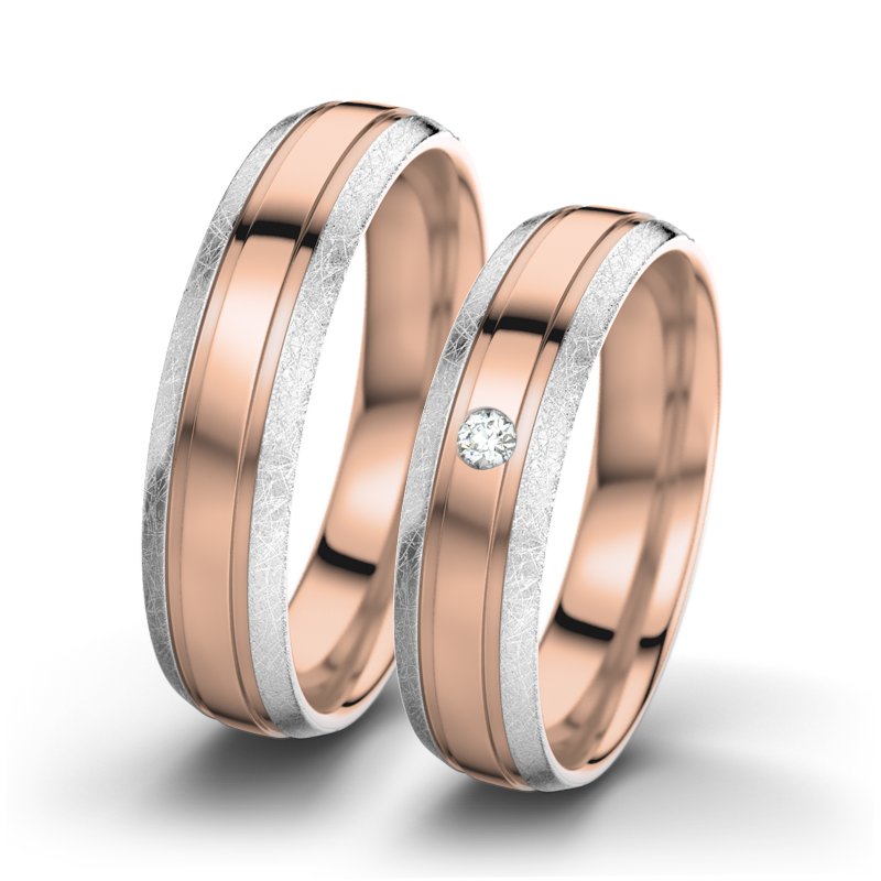 Diamantring Hera F5, Rotgold 375 poliert, von vorn