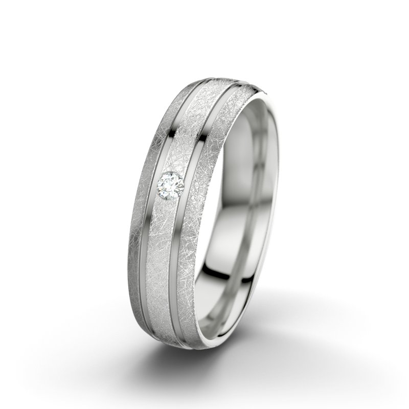Diamantring Hera F5, Sterlingsilber 925 eismatt, von vorn