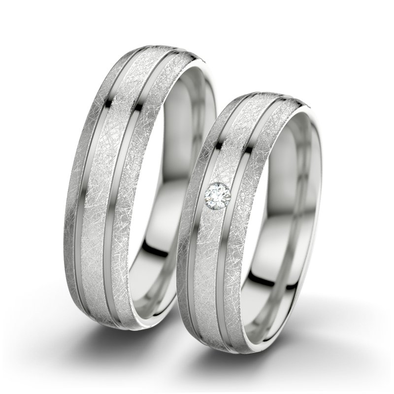 Diamantring Hera F5, Sterlingsilber 925 eismatt, von vorn
