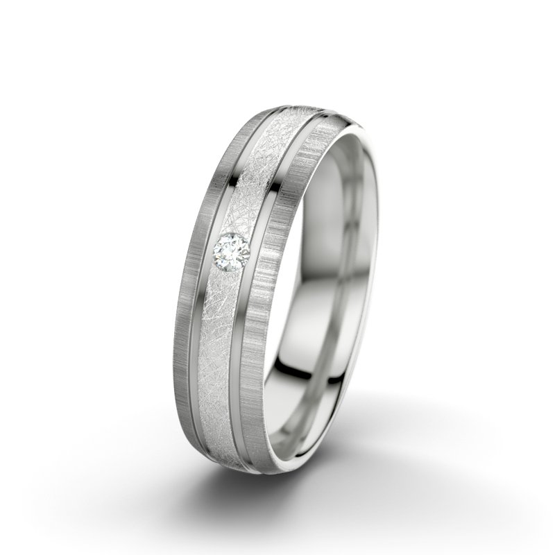 Diamantring Hera F5, Sterlingsilber 925 eismatt, von vorn