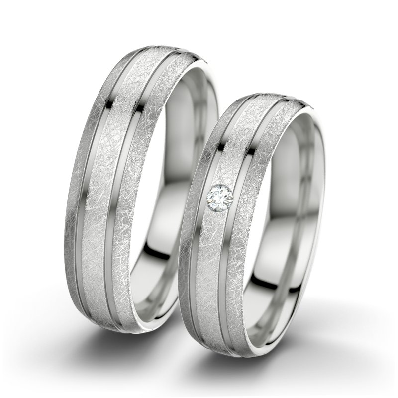 Diamantring Hera F5, Sterlingsilber 925 eismatt, von vorn