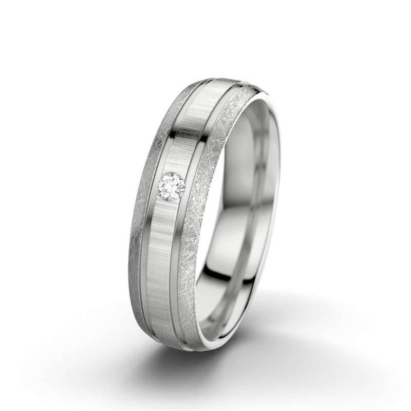 Diamantring Hera F5, Sterlingsilber 925 quermatt, von vorn
