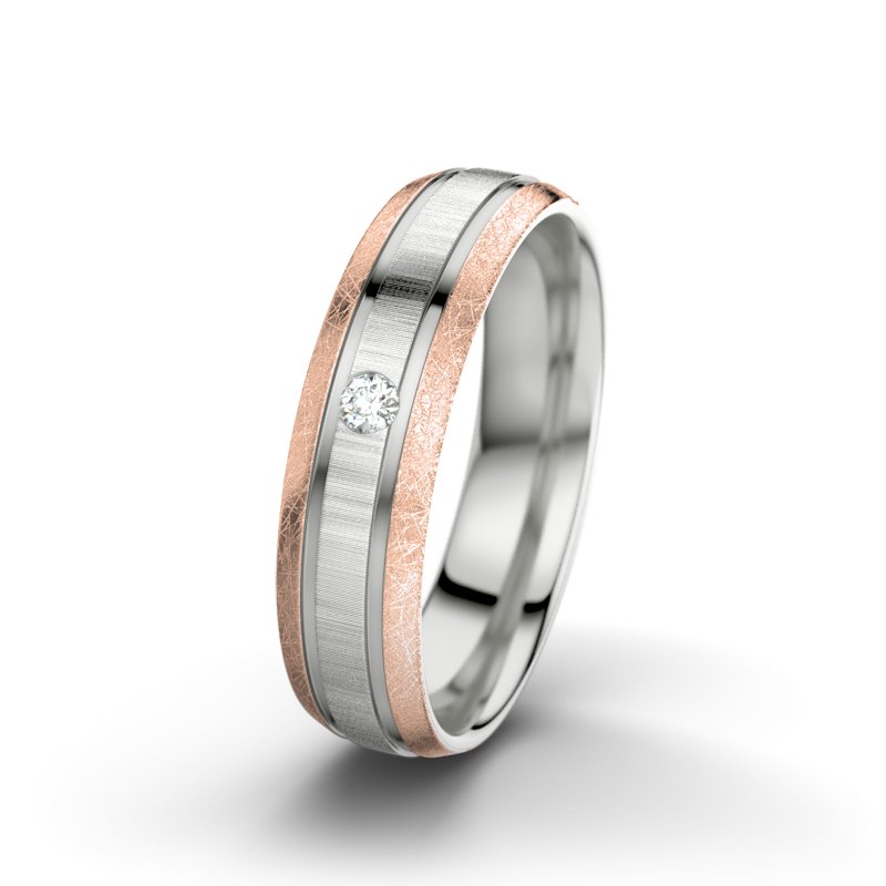Diamantring Hera F5, Sterlingsilber 925 quermatt, von vorn