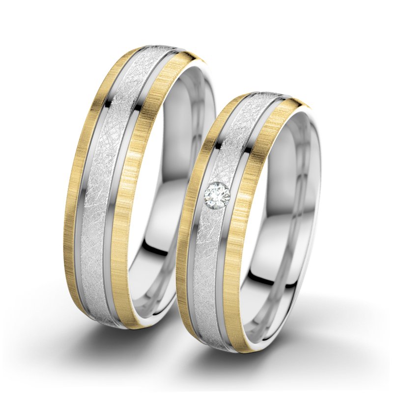Diamantring Hera F5, Weißgold 375 eismatt, von vorn