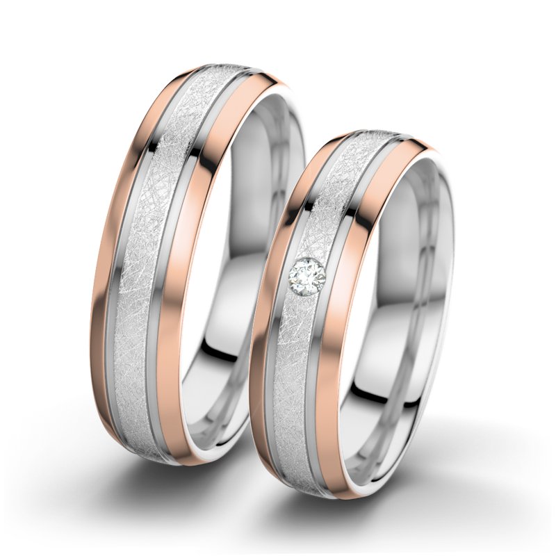 Diamantring Hera F5, Weißgold 750 eismatt, von vorn