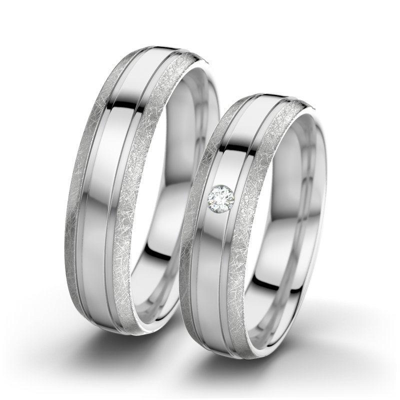 Diamantring Hera F5, Weißgold 585 poliert, von vorn
