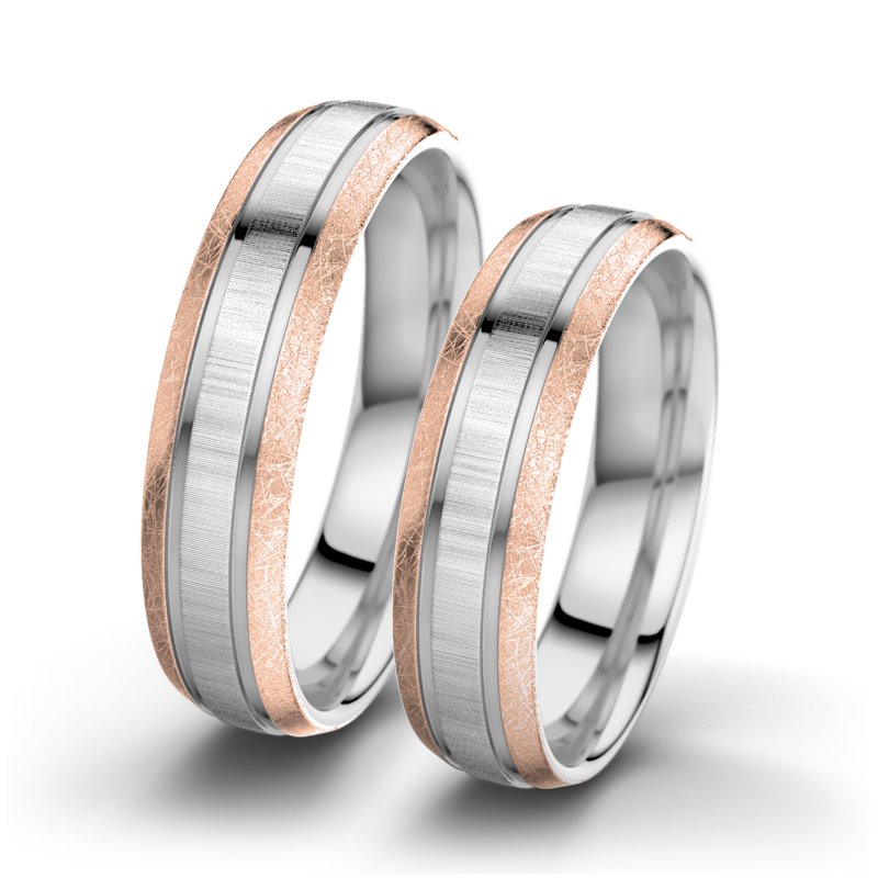 Kein Stein Weißgold quermattring Hera F5, Weißgold 585 quermatt, von vorn