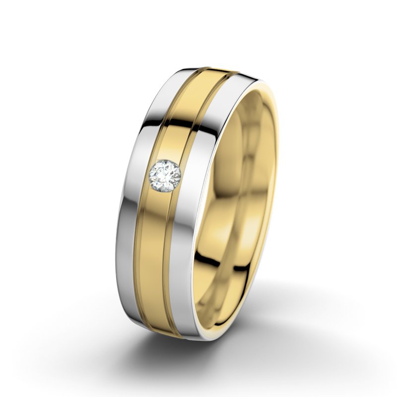 Diamantring Hera F6, Gelbgold 750 poliert, von vorn
