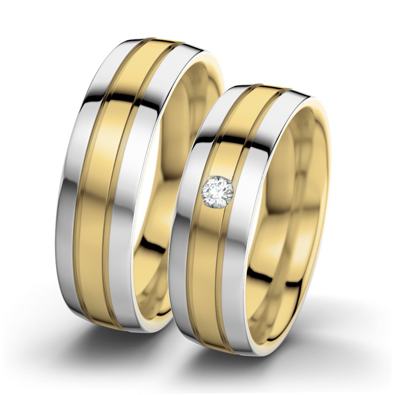Diamantring Hera F6, Gelbgold 750 poliert, von vorn