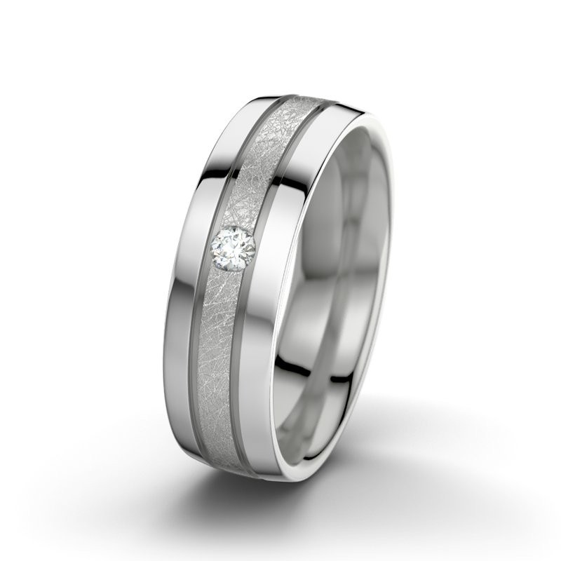Diamantring Hera F6, Palladium 950 eismatt, von vorn