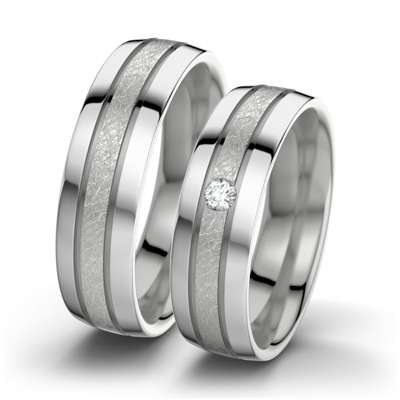 Diamantring Hera F6, Palladium 950 eismatt, von vorn