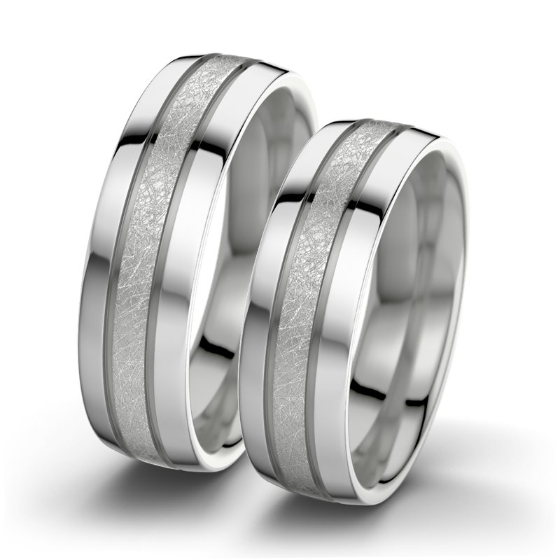 Kein Stein Palladium eismattring Hera F6, Palladium 585 eismatt, von vorn