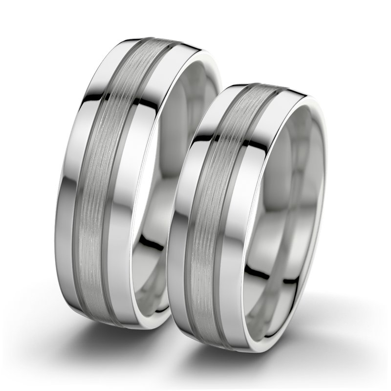 Kein Stein Palladium längsmattring Hera F6, Palladium 585 längsmatt, von vorn
