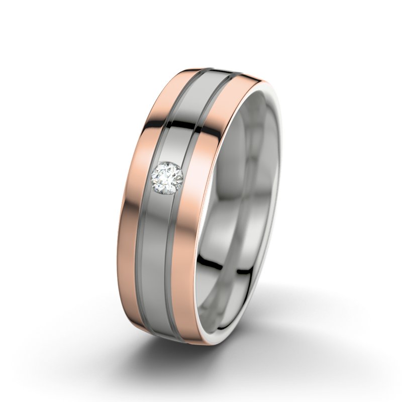 Diamantring Hera F6, Palladium 950 poliert, von vorn