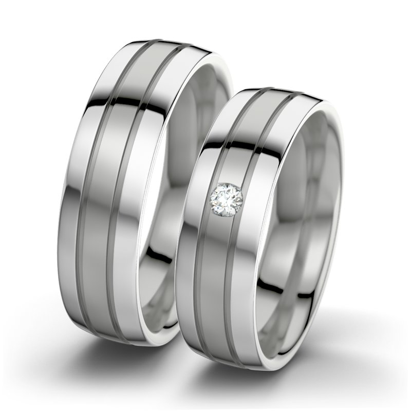 Diamantring Hera F6, Palladium 950 poliert, von vorn