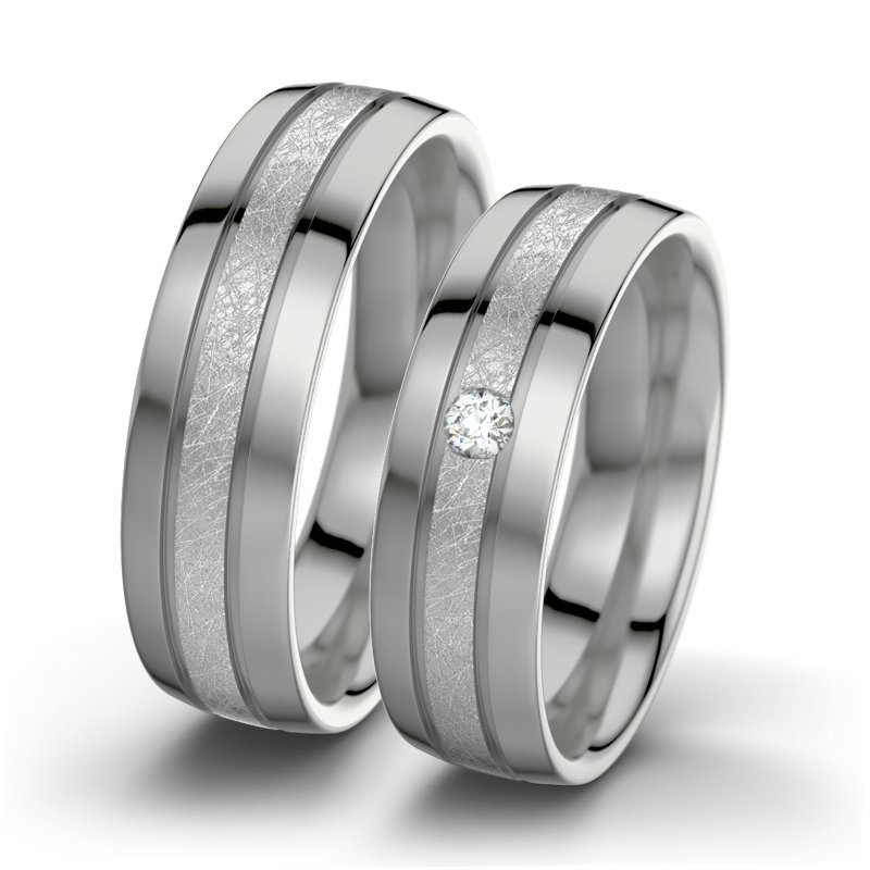 Diamantring Hera F6, Platinum 950 eismatt, von vorn