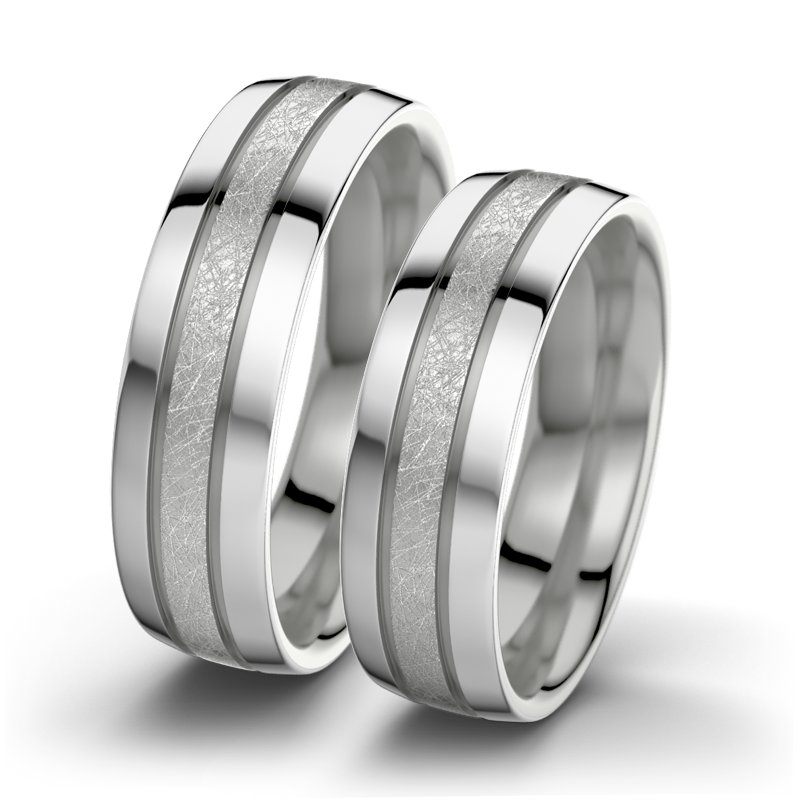 Kein Stein Platinum eismattring Hera F6, Platinum 950 eismatt, von vorn