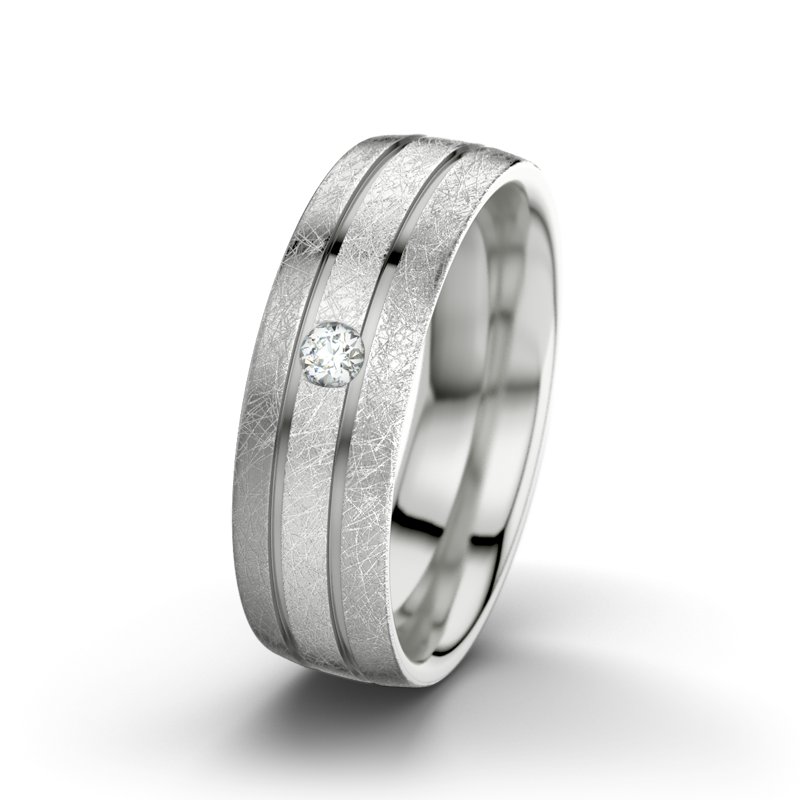 Diamantring Hera F6, Sterlingsilber 925 eismatt, von vorn