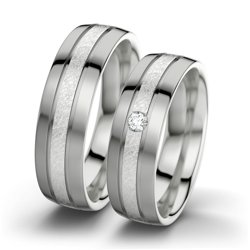 Diamantring Hera F6, Sterlingsilber 925 eismatt, von vorn