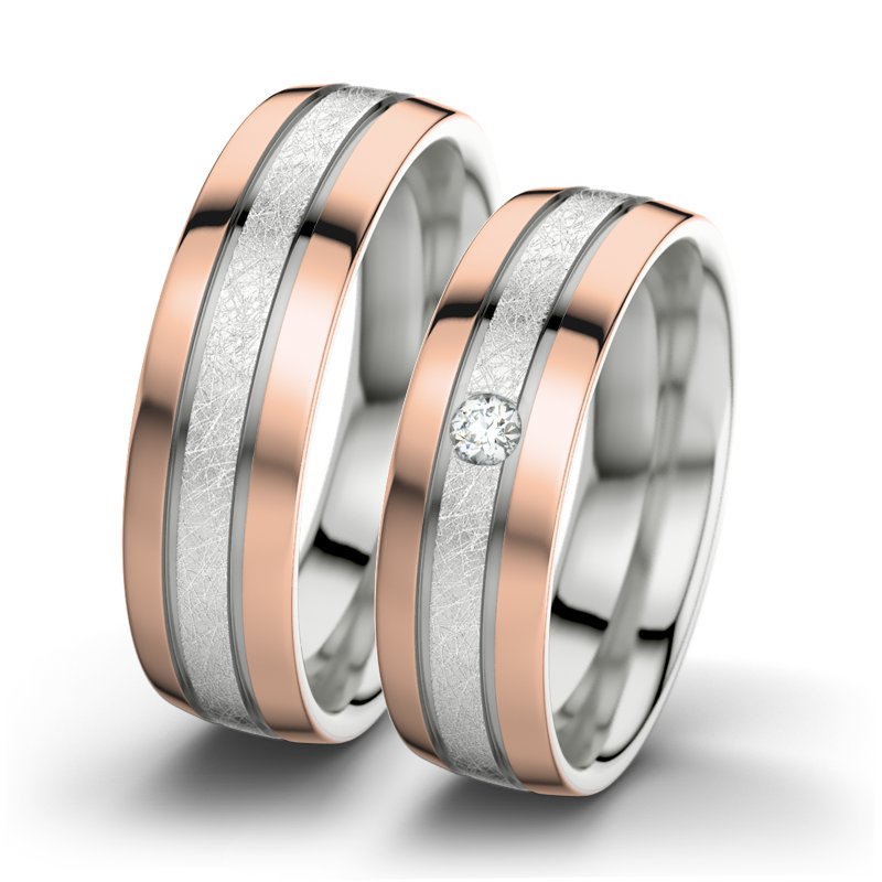 Diamantring Hera F6, Sterlingsilber 925 eismatt, von vorn