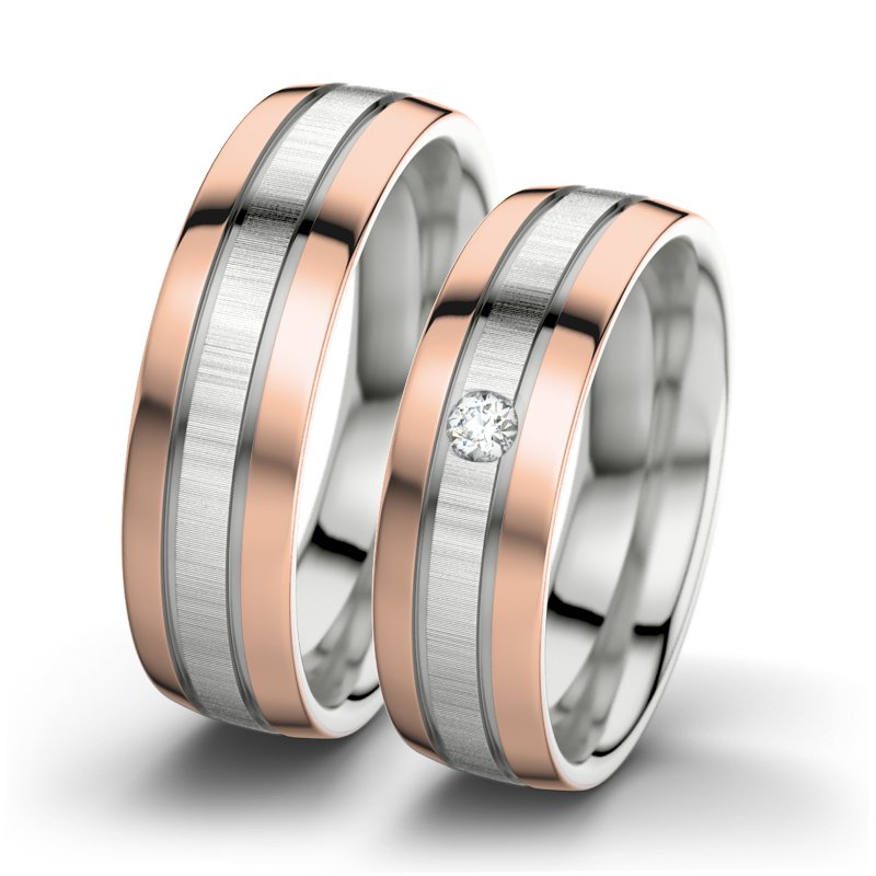Diamantring Hera F6, Sterlingsilber 925 quermatt, von vorn