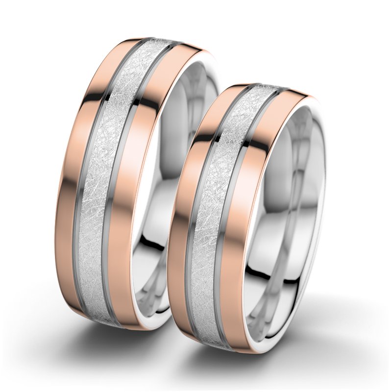 Kein Stein Weißgold eismattring Hera F6, Weißgold 585 eismatt, von vorn
