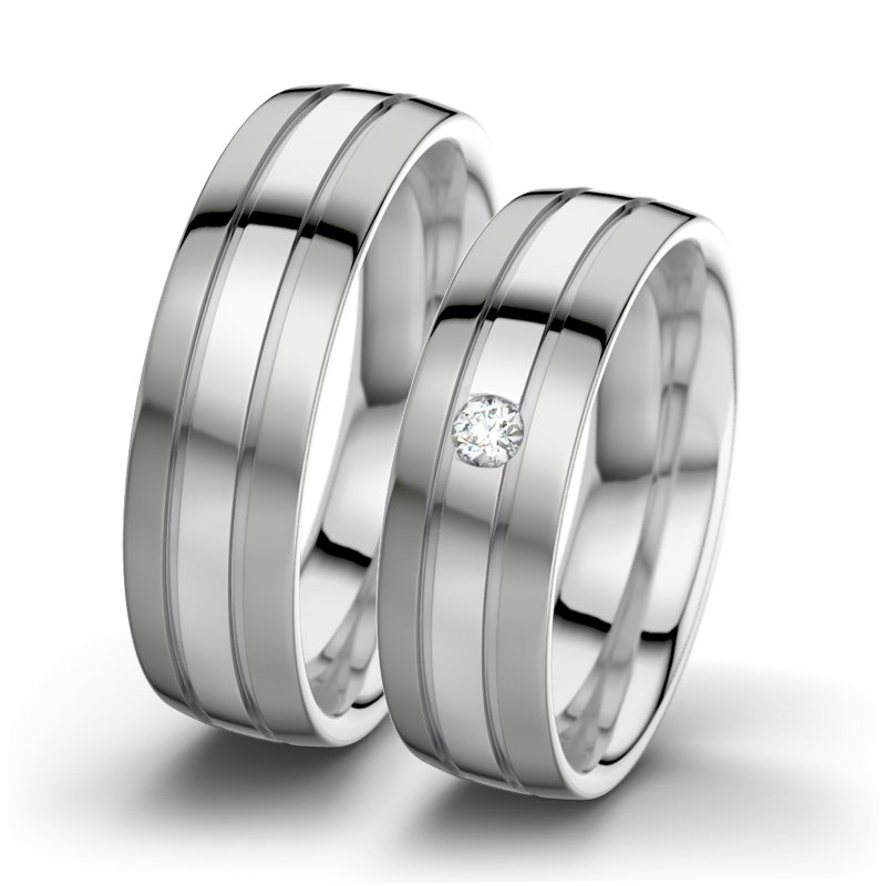 Diamantring Hera F6, Weißgold 750 poliert, von vorn