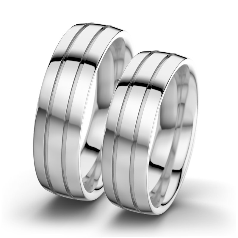 Kein Stein Weißgold poliertring Hera F6, Weißgold 750 poliert, von vorn