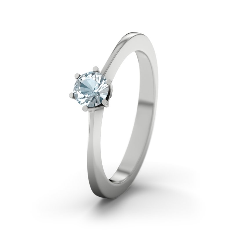 Aquamarin Sterlingsilberring Himalaya, Sterlingsilber 925, von vorn