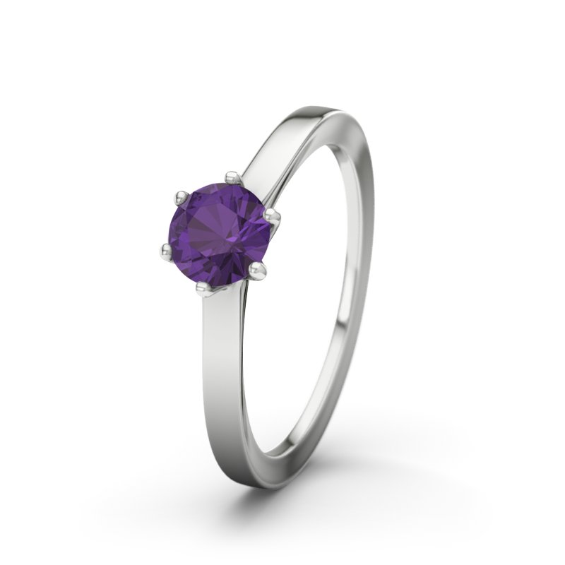 Amethyst Sterlingsilberring Ho Chi Minh, Sterlingsilber 925, von vorn