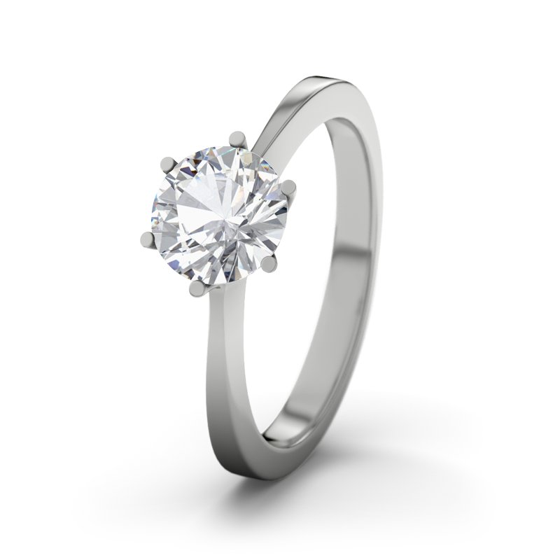 Zirkonia Platinumring Idaho, Platinum 950, von vorn