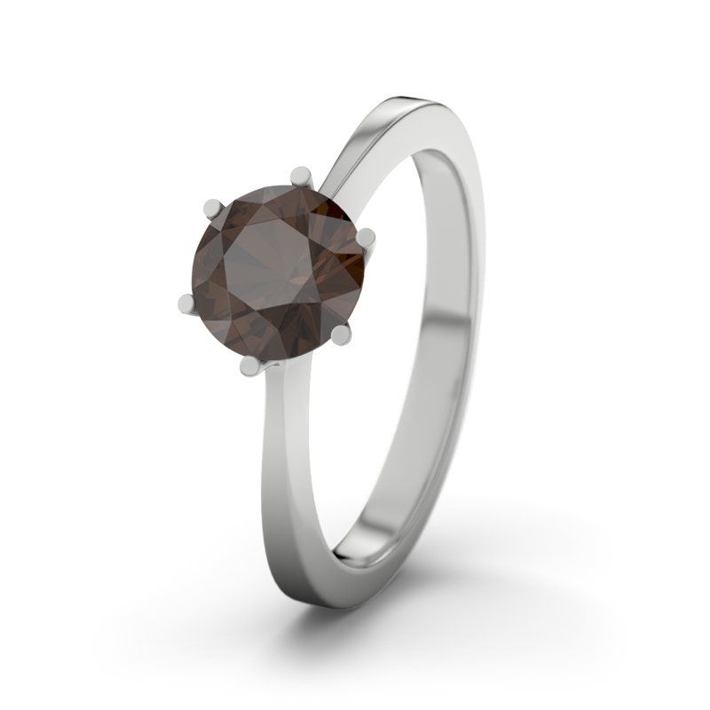 Rauchquarz Sterlingsilberring Idaho, Sterlingsilber 925, von vorn