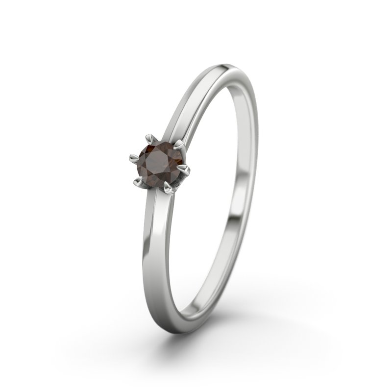 Rauchquarz Sterlingsilberring Illinois, Sterlingsilber 925, von vorn