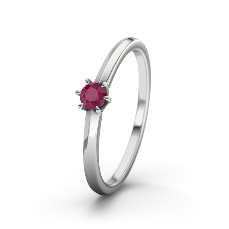 Rubin Sterlingsilberring Illinois, Sterlingsilber 925, von vorn