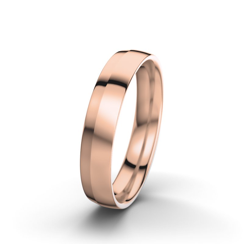 Kein Stein Rotgold poliertring Isolde F4, Rotgold 750 poliert, von vorn