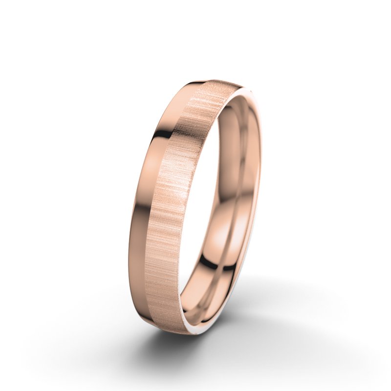 Kein Stein Rotgold quermattring Isolde F4, Rotgold 750 quermatt, von vorn