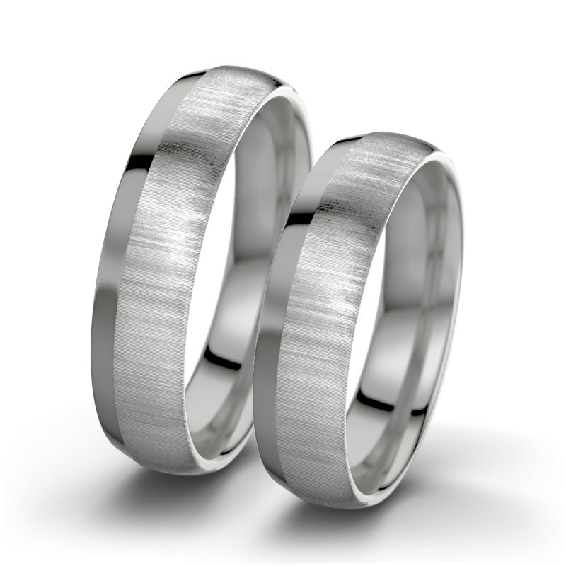 Kein Stein Palladium quermattring Isolde F5, Palladium 950 quermatt, von vorn