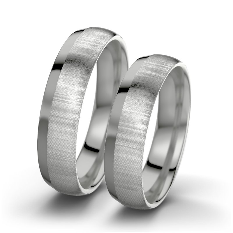 Kein Stein Platinum quermattring Isolde F5, Platinum 950 quermatt, von vorn