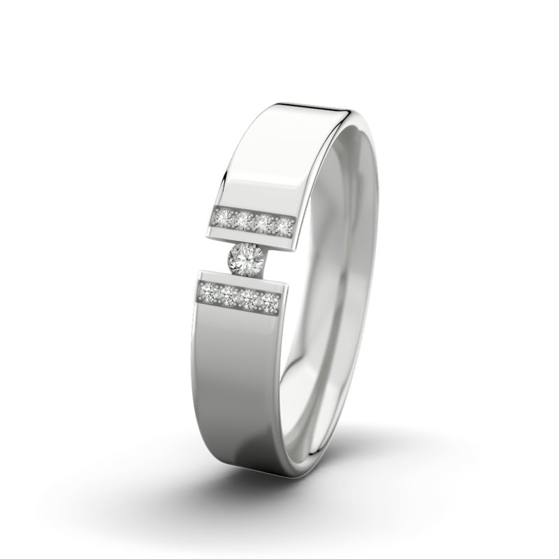 Diamantring Jack M5 P1, Sterlingsilber 925 poliert, von vorn