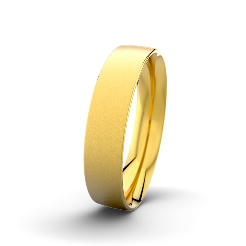 Kein Stein Gelbgold Sandmattfeinring Jack M5 P2, Gelbgold 375 Sandmattfein, von vorn