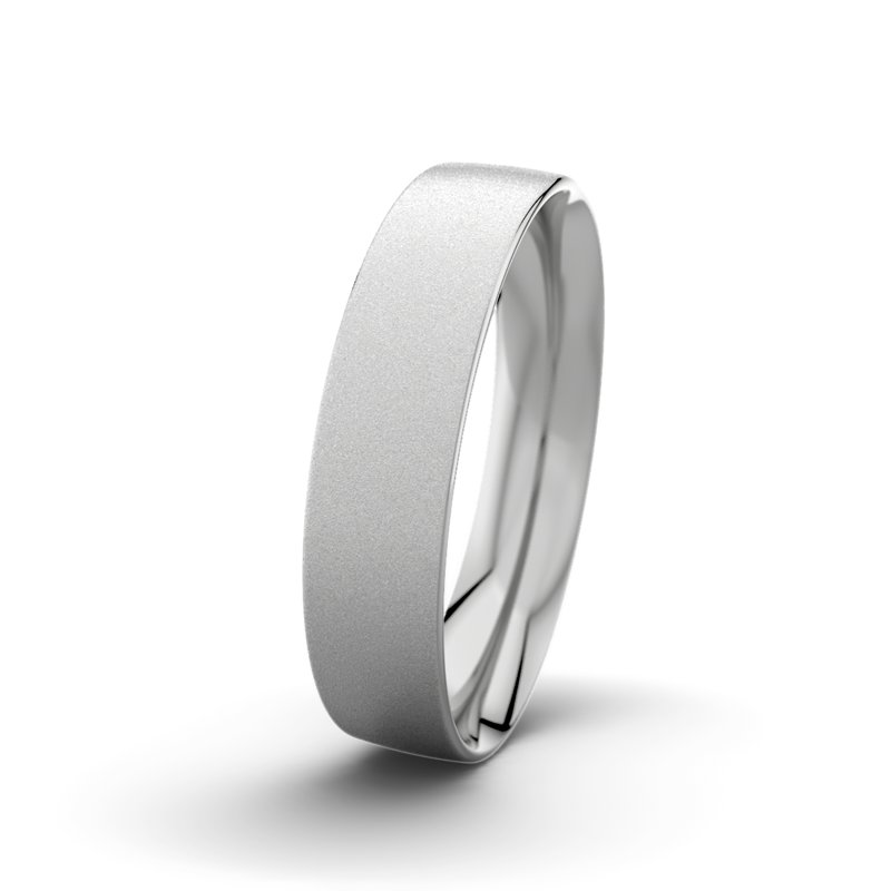 Kein Stein Platinum Sandmattfeinring Jack M5 P2, Platinum 950 Sandmattfein, von vorn