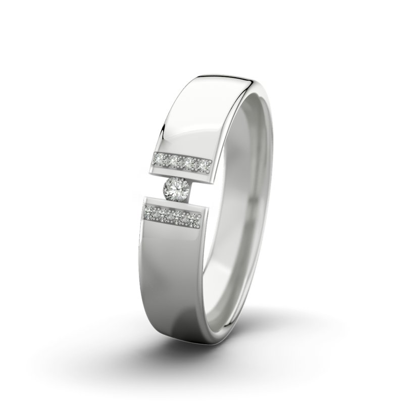 Diamantring Jack M5 P4, Sterlingsilber 925 poliert, von vorn