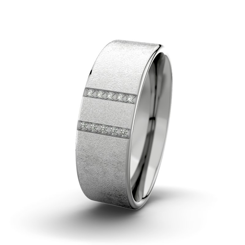 Kein Stein Palladium eismattring Jack M7 P1, Palladium 585 eismatt, von vorn
