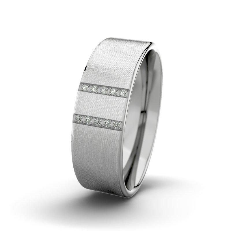 Kein Stein Palladium längsmattring Jack M7 P1, Palladium 585 längsmatt, von vorn