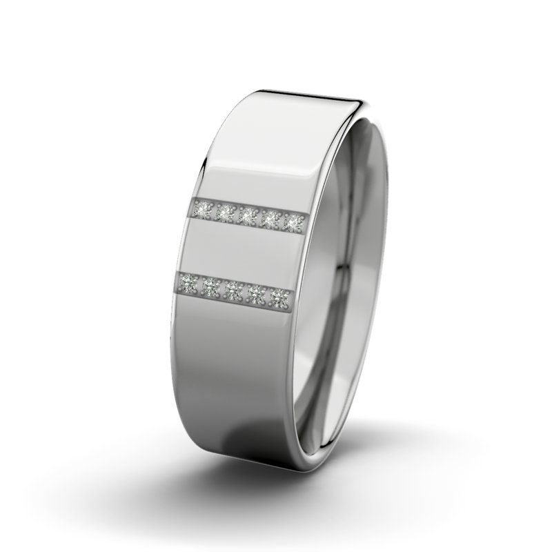 Kein Stein Palladium poliertring Jack M7 P1, Palladium 585 poliert, von vorn