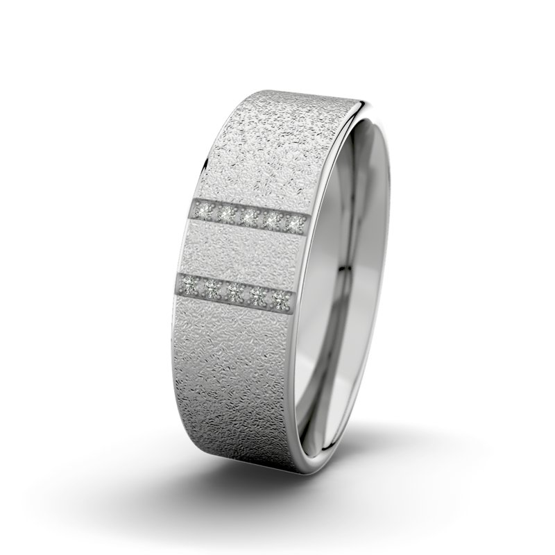 Kein Stein Palladium Sandmattgrobring Jack M7 P1, Palladium 585 Sandmattgrob, von vorn