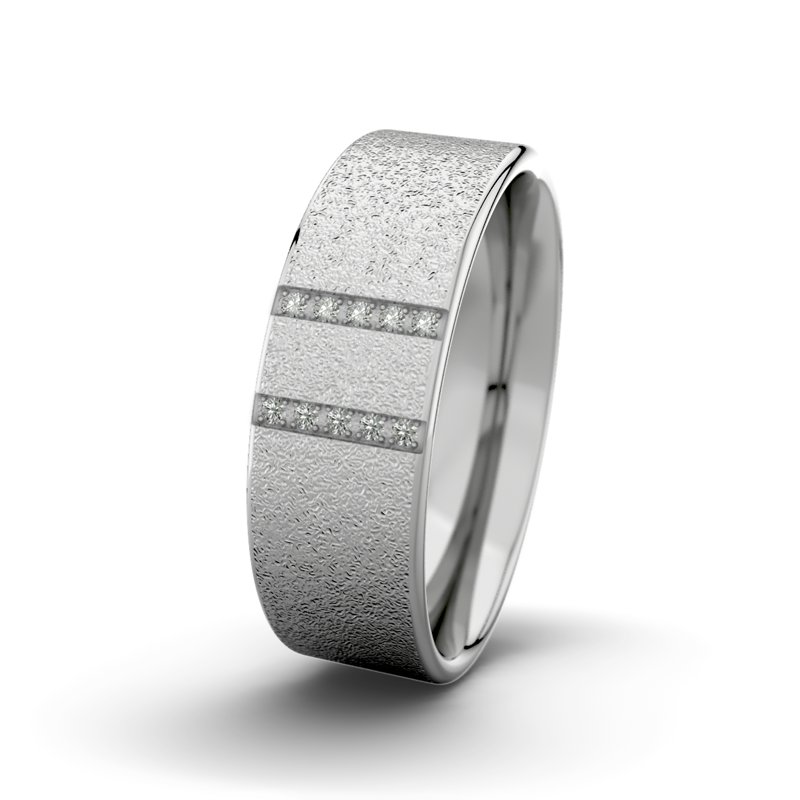 Kein Stein Platinum Sandmattgrobring Jack M7 P1, Platinum 600 Sandmattgrob, von vorn